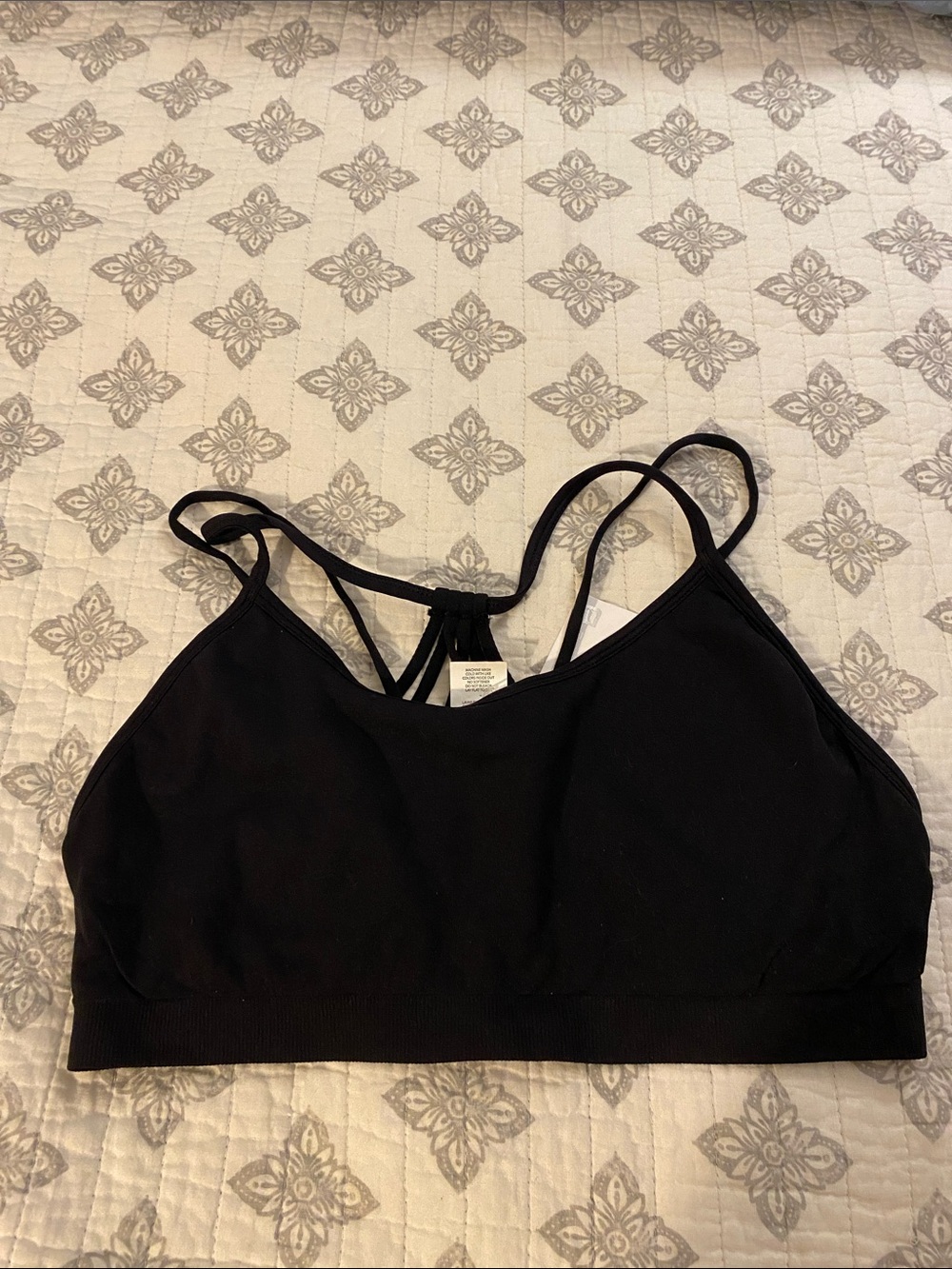 Fabletics Black Strappy Sports Bra